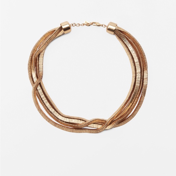 NWT. Zara Golden Metal Multiple Necklace. - Picture 2 of 5